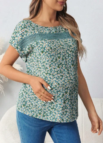 Зелёная блуза для беременных SHEIN