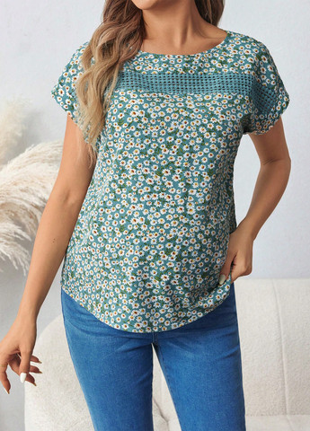 Зелёная блуза для беременных SHEIN