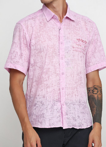 Светло-розовая кэжуал рубашка с абстрактным узором F & T