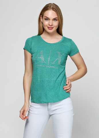Зеленая летняя футболка Armani Exchange