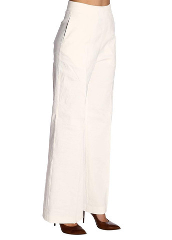 Белые кэжуал демисезонные прямые брюки Pinko