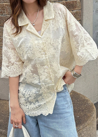 Кремовая блуза SHEIN