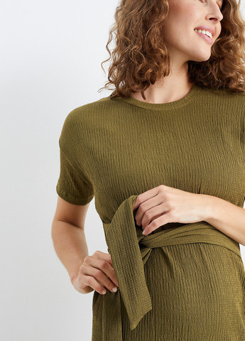 Оливковое (хаки) кэжуал платье для беременных платье-футболка C&A однотонное