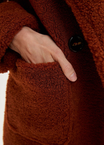 Пальто DeFacto тёмно-коричневый кэжуал