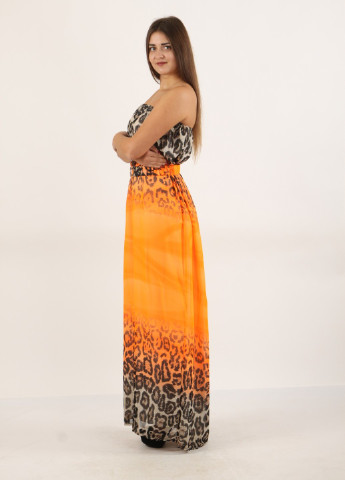 Оранжевое вечернее платье Enna Levoni леопардовый