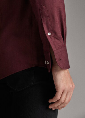 Бордовая кэжуал рубашка однотонная Massimo Dutti