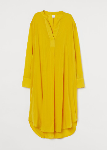 Желтое кэжуал платье оверсайз H&M однотонное