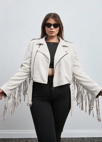 Серая демисезонная куртка косуха SHEIN