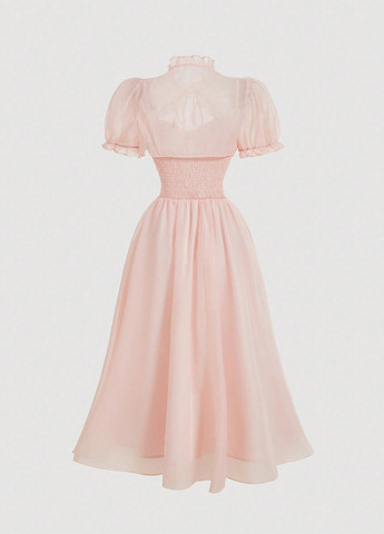 Розовый демисезонный комплект (платье, болеро) SHEIN