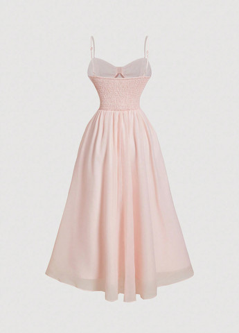 Розовый демисезонный комплект (платье, болеро) SHEIN