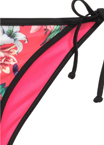 Малиновые купальные трусики с цветочным принтом H&M