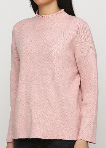 Розовый демисезонный свитер Max long fashion