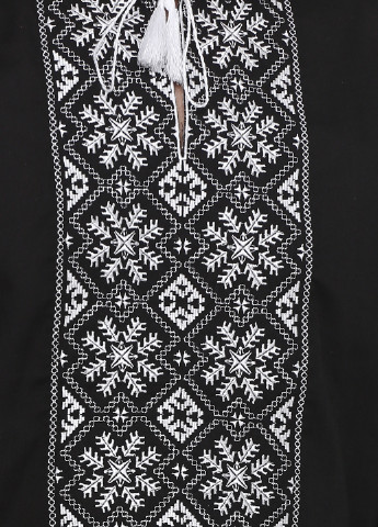 Вышиванка ЕтноМодерн орнамент чёрная кэжуал лен