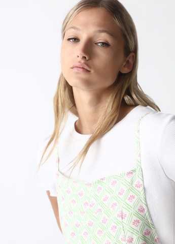 Комбинезон Lefties комбинезон-брюки цветочный зелёный кэжуал вискоза