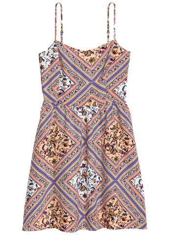 Комбинированное кэжуал платье H&M с орнаментом