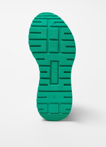 Зелені осінні спортивні кросівки з натуральної шкіри для дівчинки 8395 37 23,6см зелений 61377 Zara