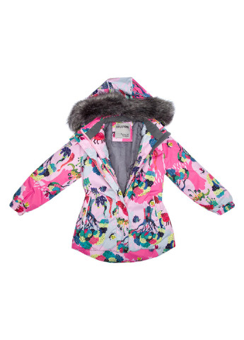 Рожевий зимній комплект зимовий (куртка + напівкомбінезон) renely 2 Huppa