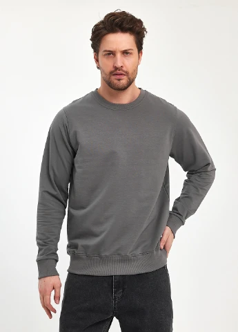 Темно-серый свитшот Trend Collection однотонный без декора (285790754)
