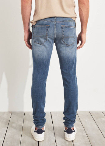 Синие демисезонные скинни джинсы Hollister