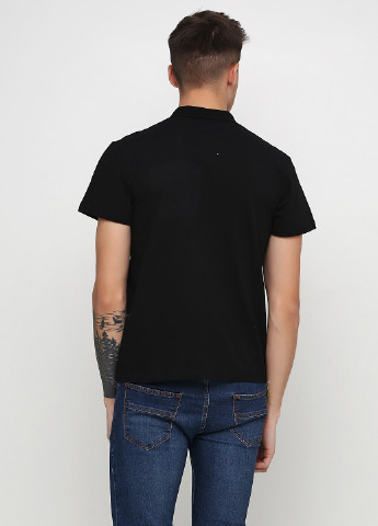 Черная футболка-поло для мужчин Tryapos с рисунком