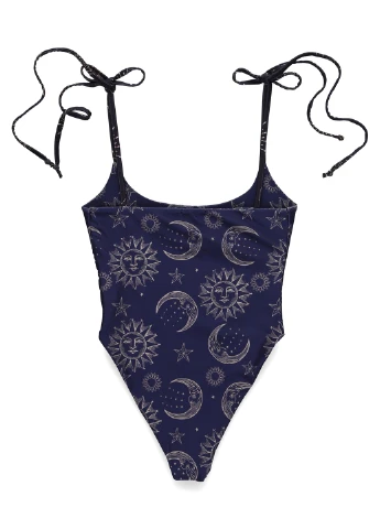 Синий летний купальник слитный Nasty Gal