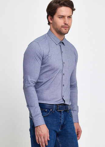 Серая кэжуал рубашка однотонная Trend Collection