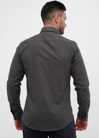 Серо-коричневая кэжуал рубашка однотонная Trend Collection