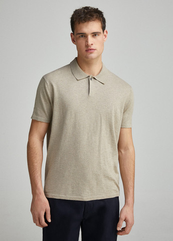 Бежевая футболка-поло для мужчин Springfield меланжевая