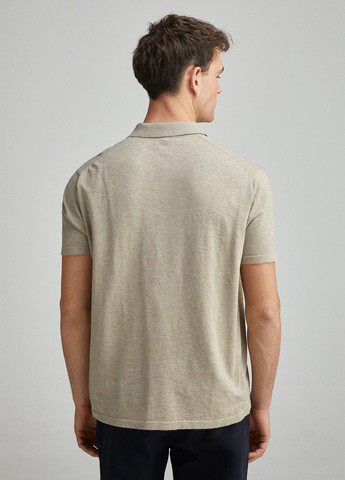 Бежевая футболка-поло для мужчин Springfield меланжевая