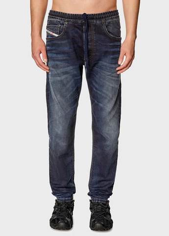 Синие демисезонные зауженные джинсы Diesel