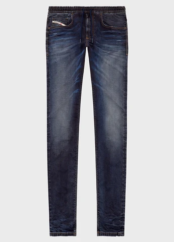 Синие демисезонные зауженные джинсы Diesel