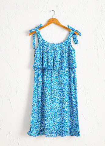 Блакитна кежуал плаття для вагітних LC Waikiki з абстрактним візерунком