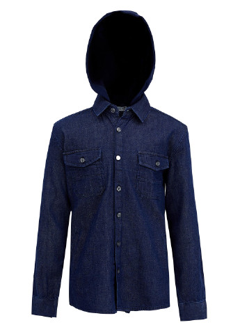 Сорочка DeFacto темно-синя джинсова бавовна
