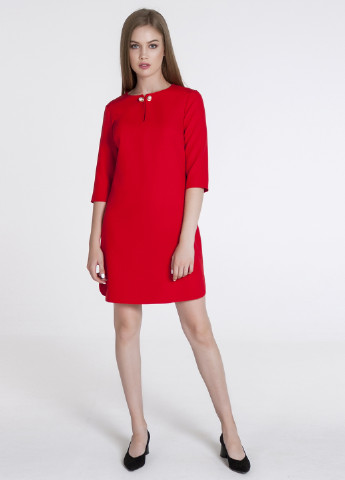 Красное коктейльное платье а-силуэт Viravi Wear однотонное