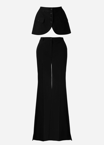 Чорний демісезонний комплект (штани, баска) Gepur