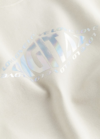 Світло-бежевий світшот H&M напис без декору (362622321)