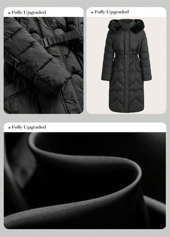 Чорна зимня куртка куртка-пальто SHEIN