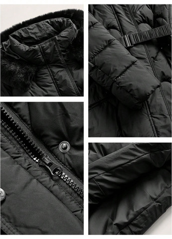 Чорна зимня куртка куртка-пальто SHEIN