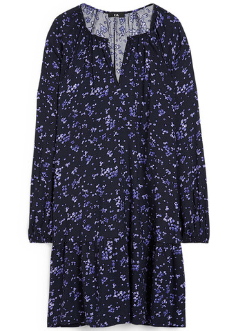 Чорна кежуал сукня а-силует C&A з квітковим принтом