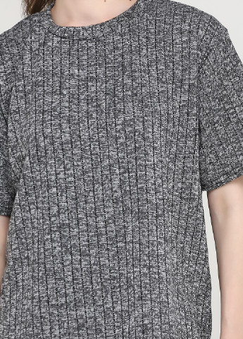 Костюм (футболка, шорты) Stylewise меланж тёмно-серый кэжуал трикотаж, полиэстер