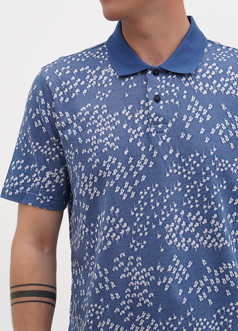 Синяя футболка-поло для мужчин Ted Baker с абстрактным узором
