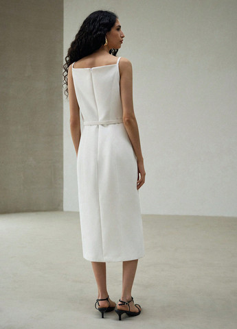 Білий кежуал сукня з відкритими плечима SHEIN однотонна