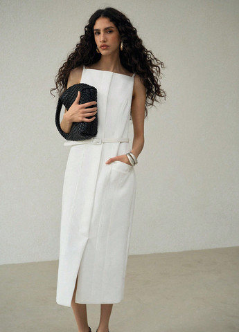 Білий кежуал сукня з відкритими плечима SHEIN однотонна