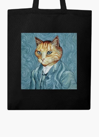 Еко сумка шоппер Кот Вінсент Ван Гог (Vincent van Gogh Cat) на блискавці (9227-2959-BKZ) MobiPrint (236265359)