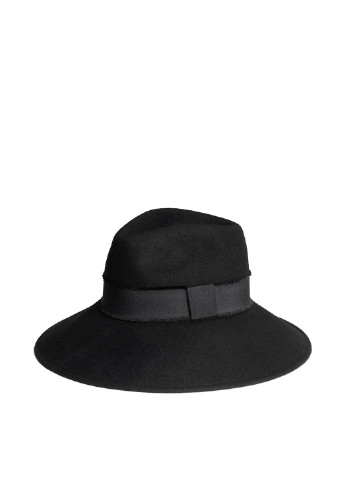 Шляпа H&M слауч однотонная чёрная кэжуал шерсть