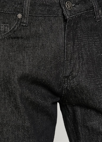 Шорти KOTON однотонні чорні джинсові бавовна