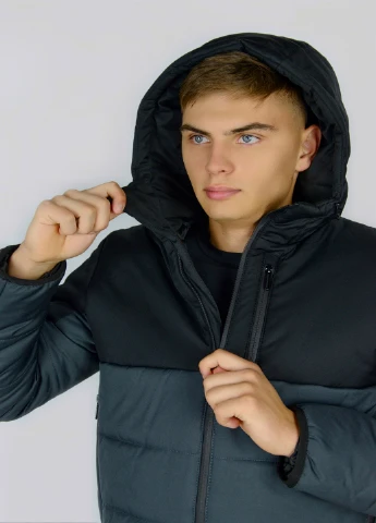 Комбінована демісезонна демісезонне куртка fusion сіро-чорна Intruder