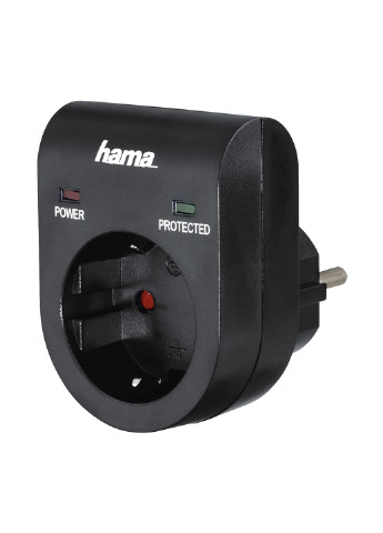 Сетевой фильтр НАМА Hama с функцией защиты от скачков напряжения, цвет черный (00108878) чёрный