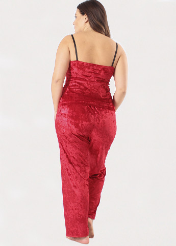 Алый демисезонный комплект (халат, топ, брюки) Ghazel