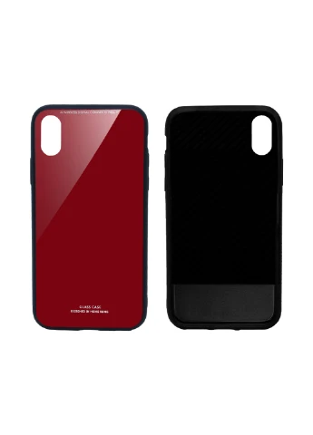 Чохол (Real Glass) для Apple iPhone X (червоний) Intaleo для Apple iPhone X (красный) (131340161)